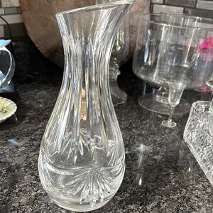 Crystal Hourglass Vase / decanter with Starburst Design
